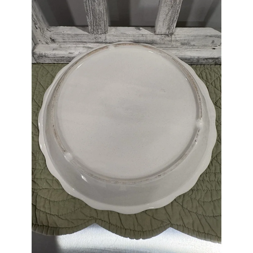 Vintage Ceramic Sunnycraft Apple Pie with Recipe Baking Dish Plate 11